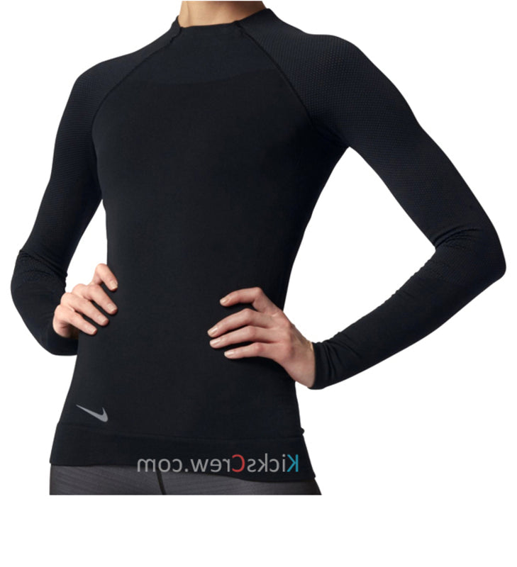 (WMNS) Nike Pro Hyperwarm Long Sleeve Training Top 'Black Dark Grey Cool Grey' 803155-010