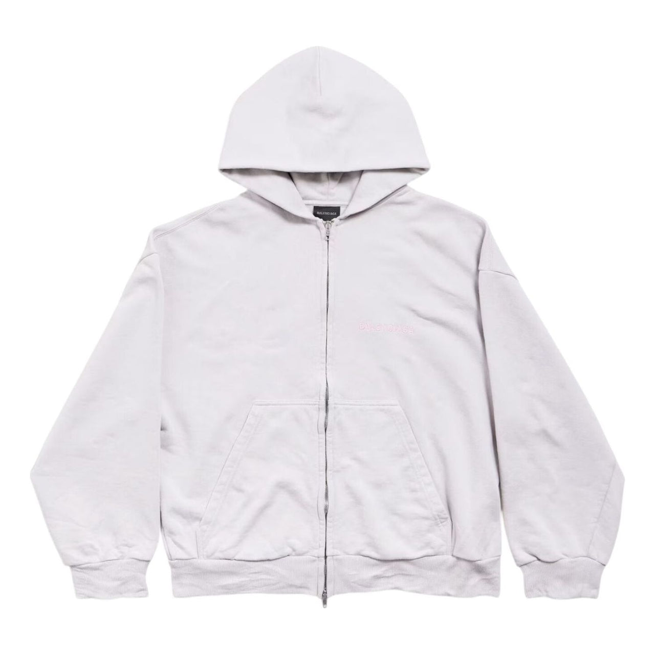 Balenciaga Back Zip-up Hoodie Regular Fit 'Dirty White baby-pink' 803264TSVP12420