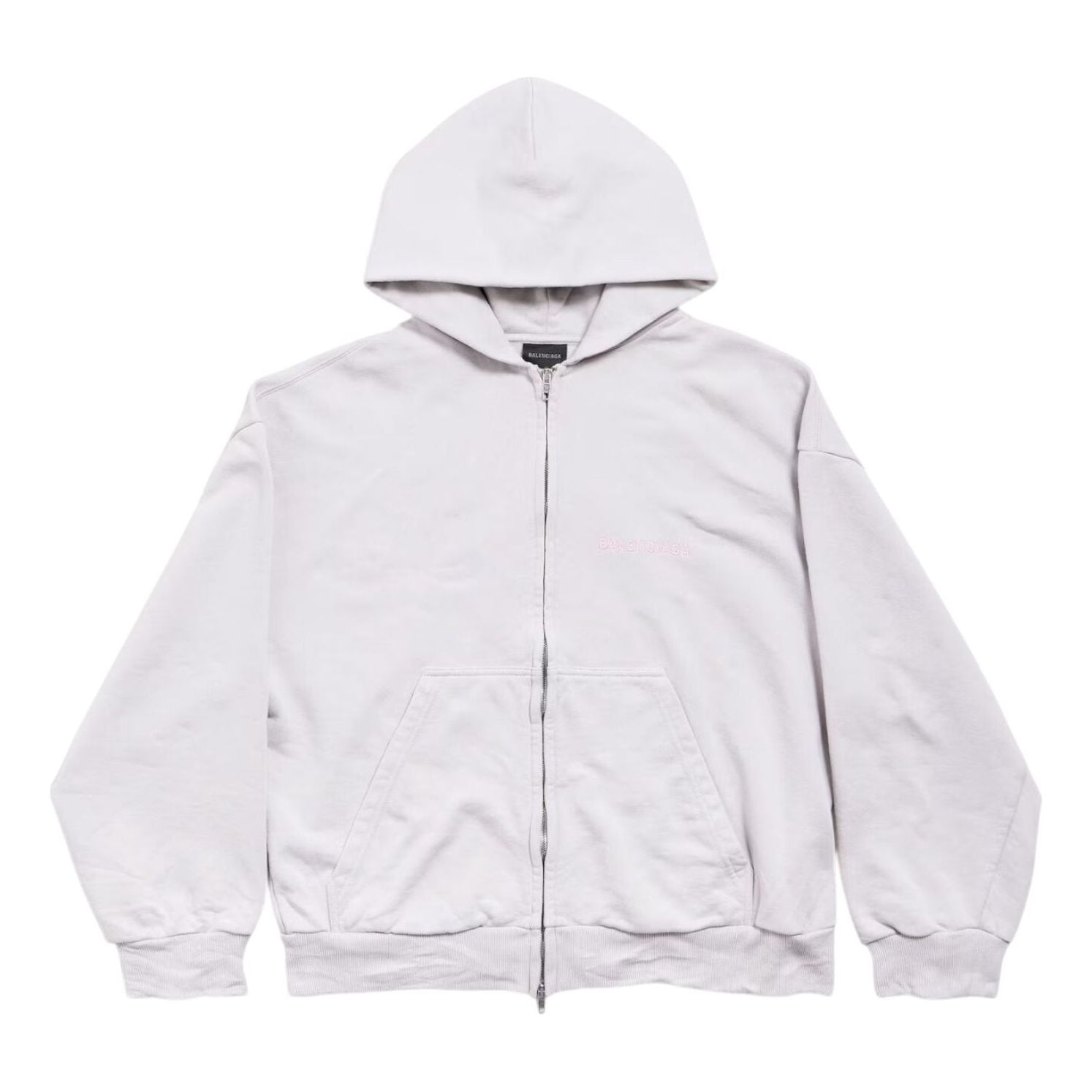 Balenciaga Back Zip-up Hoodie Regular Fit 'Dirty White baby-pink' 803264TSVP12420