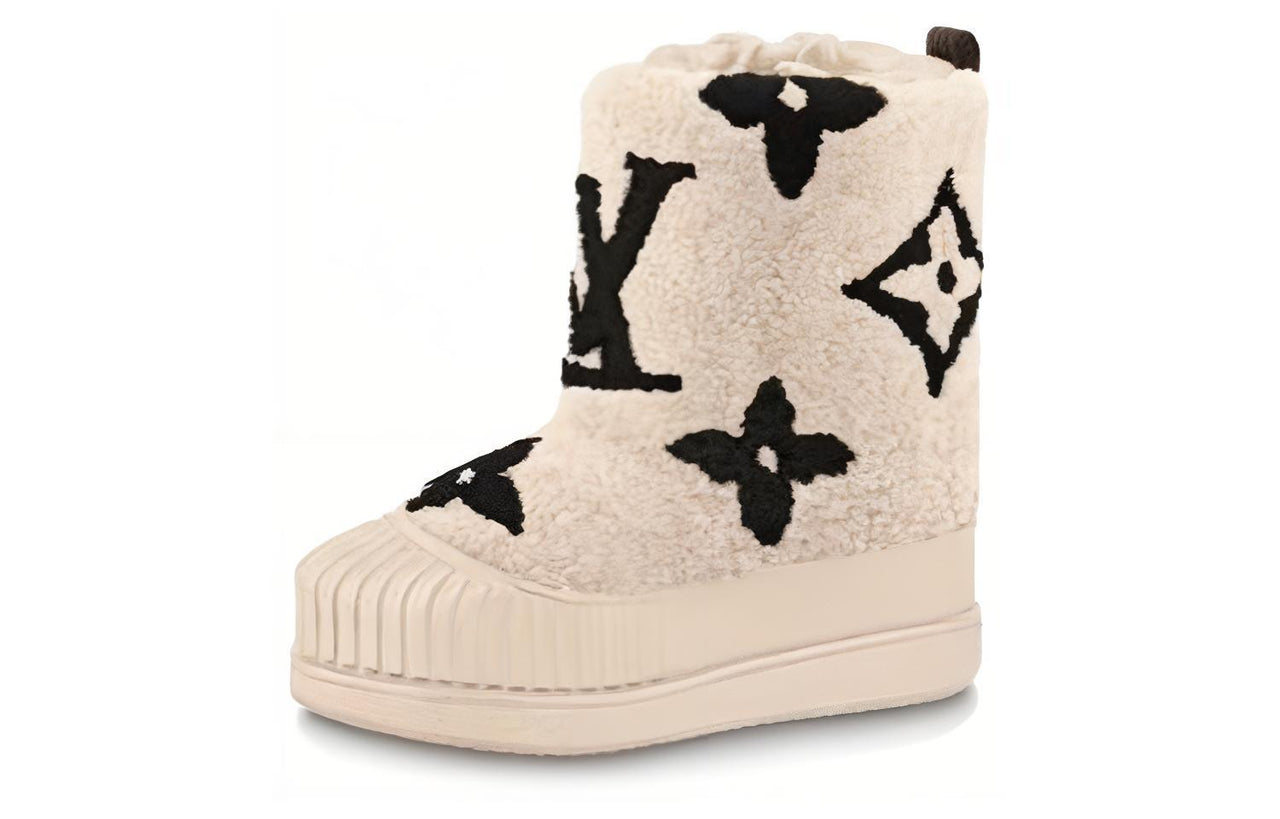 LOUIS VUITTON Short Snow Boots Women's White