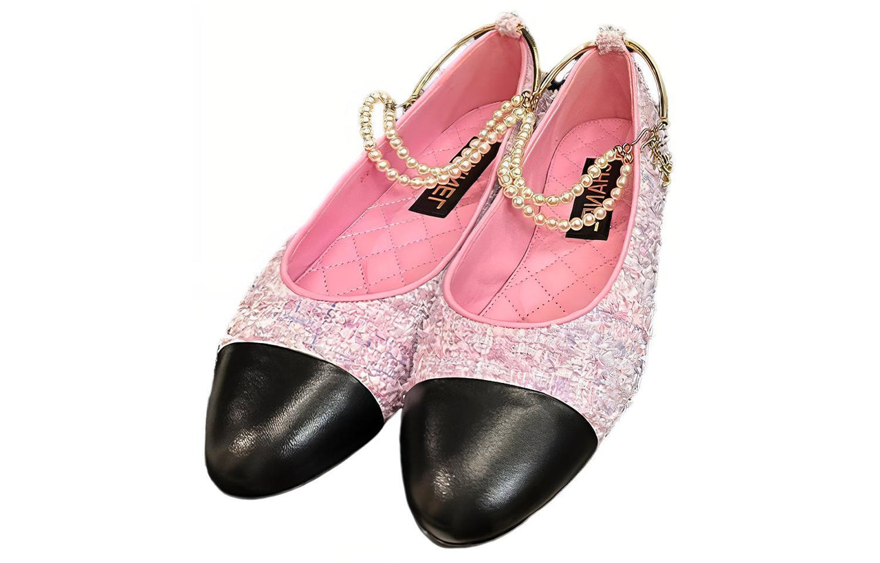 CHANEL Mary Jane Shoes Women's Pink Black
