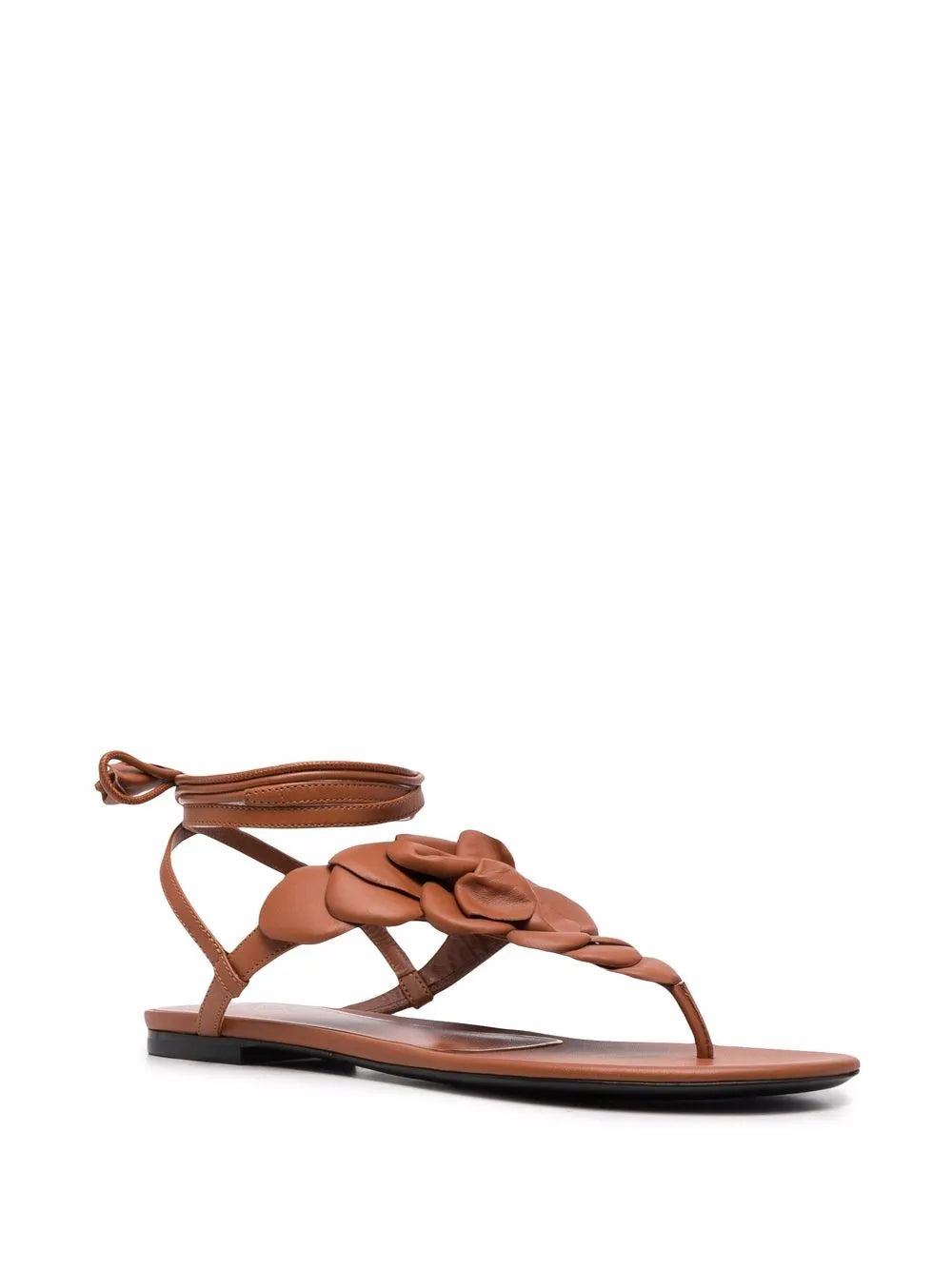 Valentino Garavani Floral Appliqué Leather Sandals