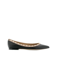 Valentino Garavani Rockstud Lace-Up Leather Ballerinas