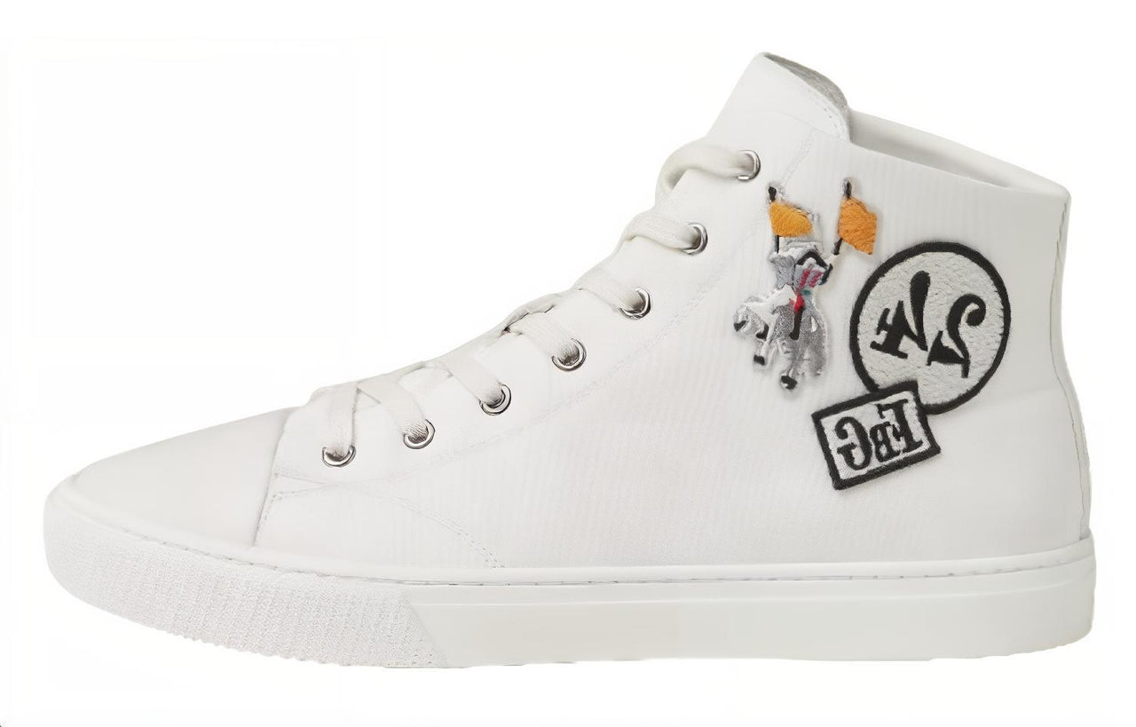 HERMES Illico Non-slip Lightweight High-Top Skateboard Shoes Men's White