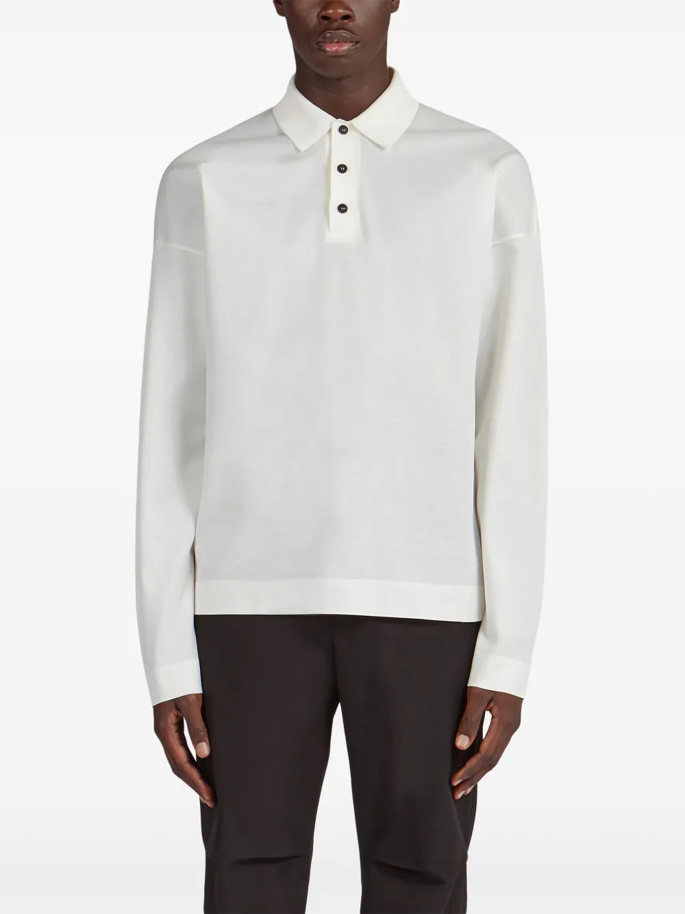 Ferragamo Long-Sleeve Cotton Polo Shirt