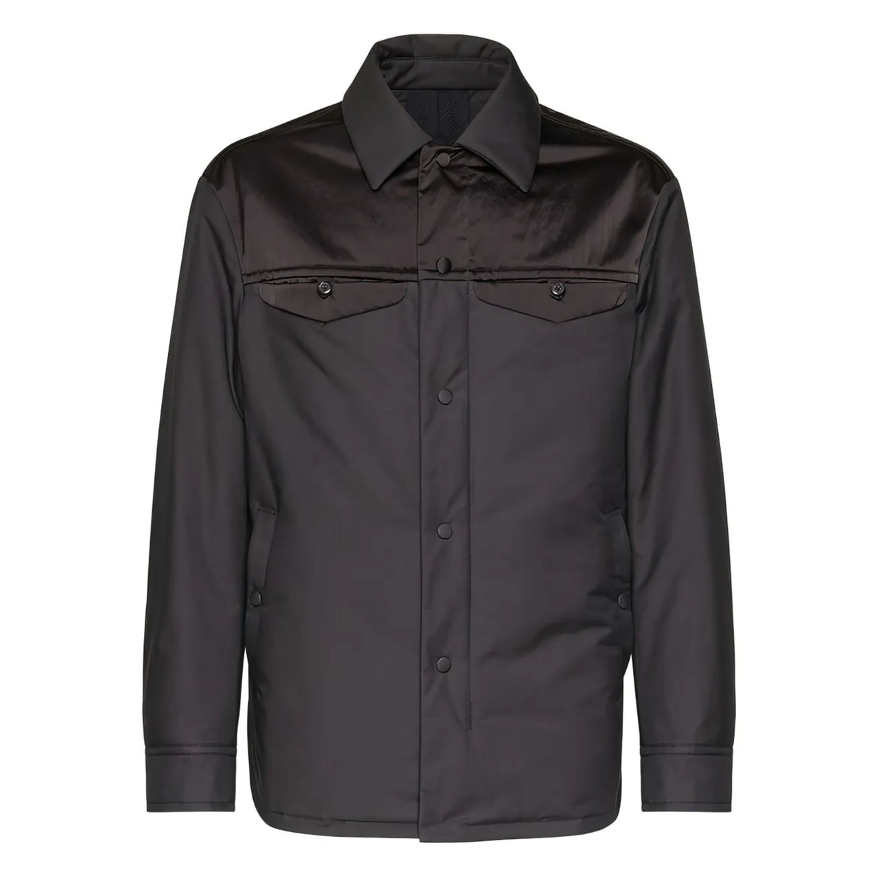 Ferragamo Satin-Panel Shirt Jacket