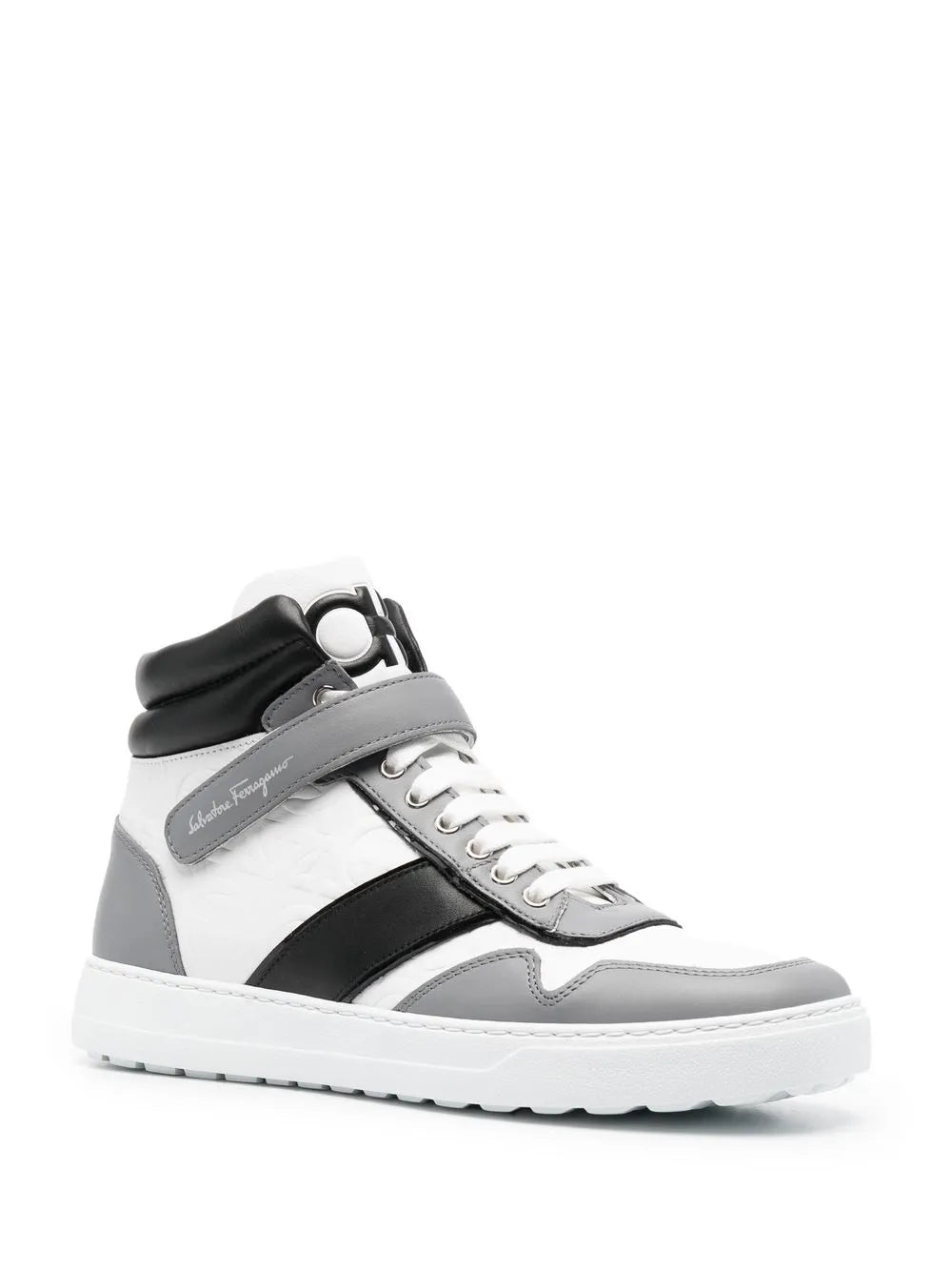 Ferragamo Logo-Print Hi-Top Sneakers