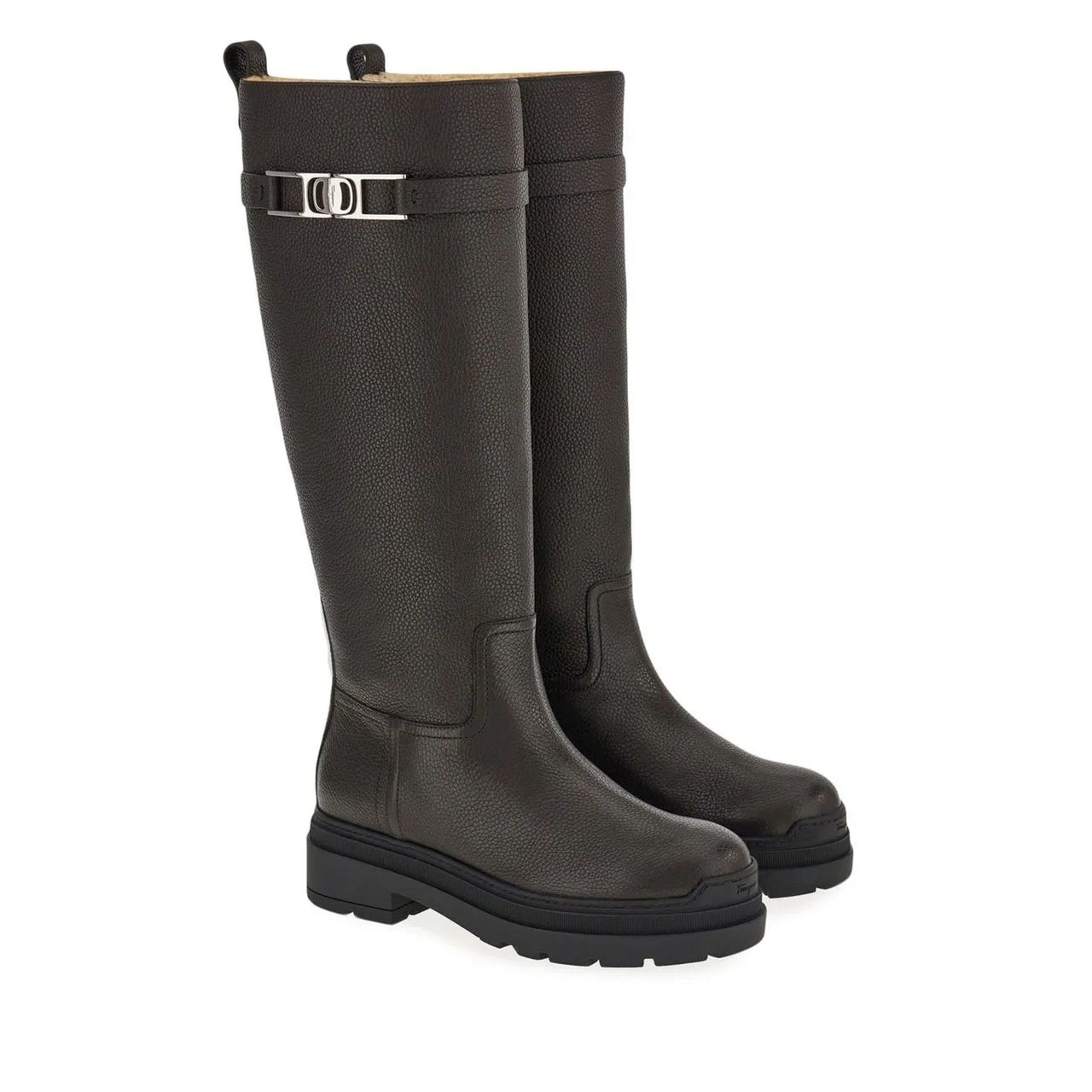 Ferragamo Vara-Chain Detail Boots
