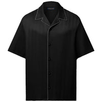LOUIS VUITTON Bead-Embellished Short-Sleeved Silk Shirt