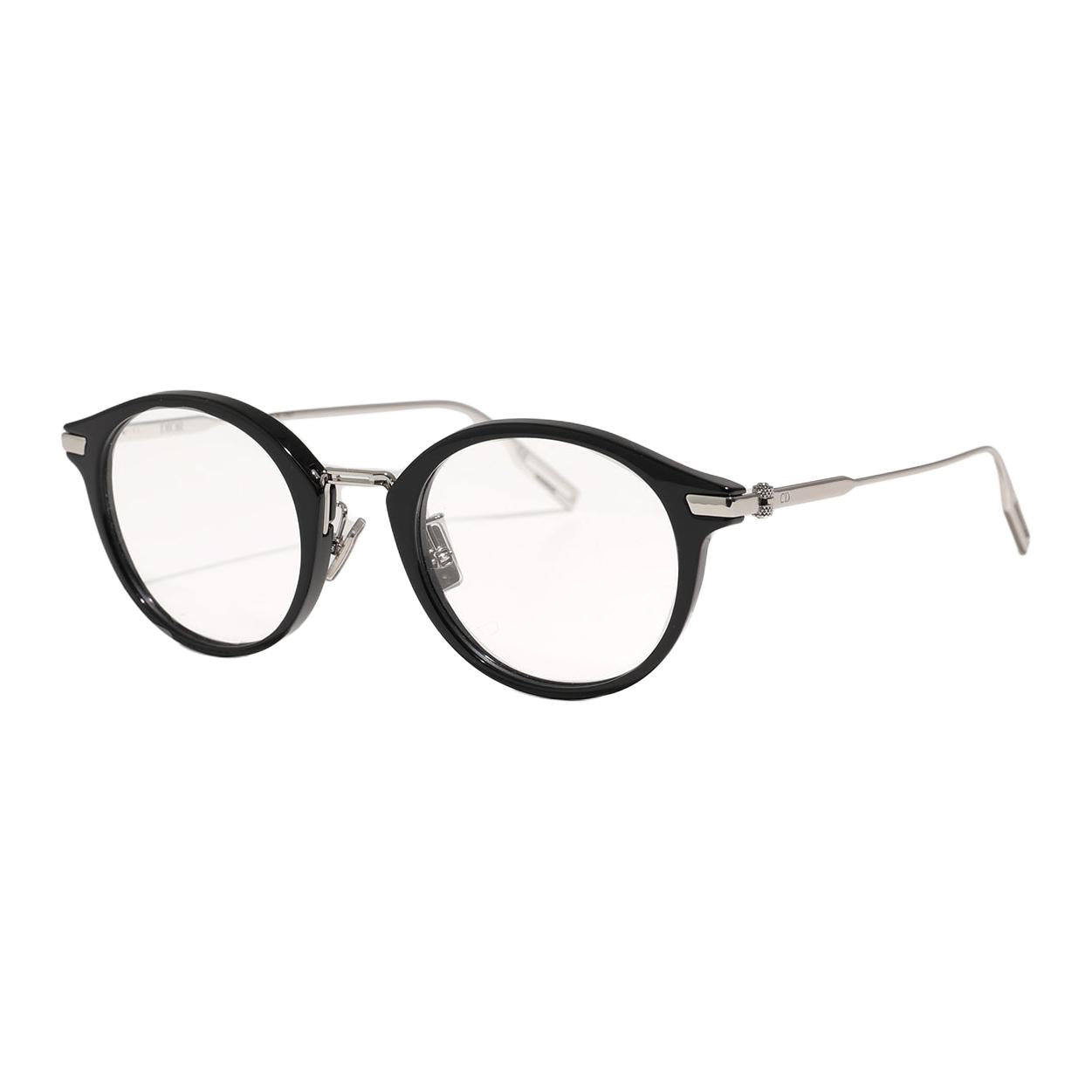 DIOR Acetate Metal Round Eyeglass Frames Men's Black