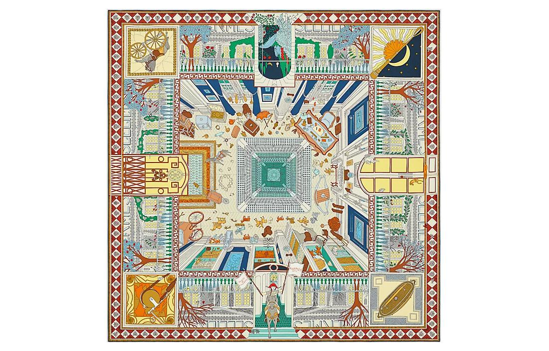 HERMES Silk Scarf Women's Multicolor