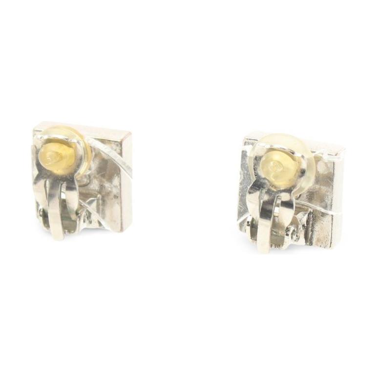 CHANEL 2001 Cc Square Stud Earrings