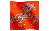 HERMES Silk Scarves Women's Cinnabar Red