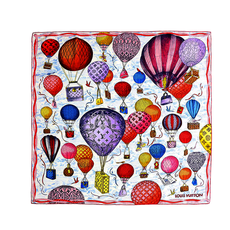 LOUIS VUITTON Up And Away Silk Scarves Women's