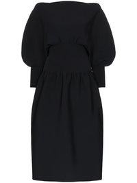 Bottega Veneta Pouf Sleeve Flared Midi Dress