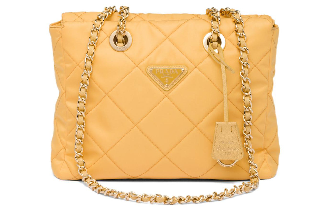 PRADA Fabric Parachute Bag Crossbody Bag Shoulder Bag Women's Corn Yellow
