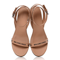 Balenciaga Logo Block Heel Sandal 'Beige'