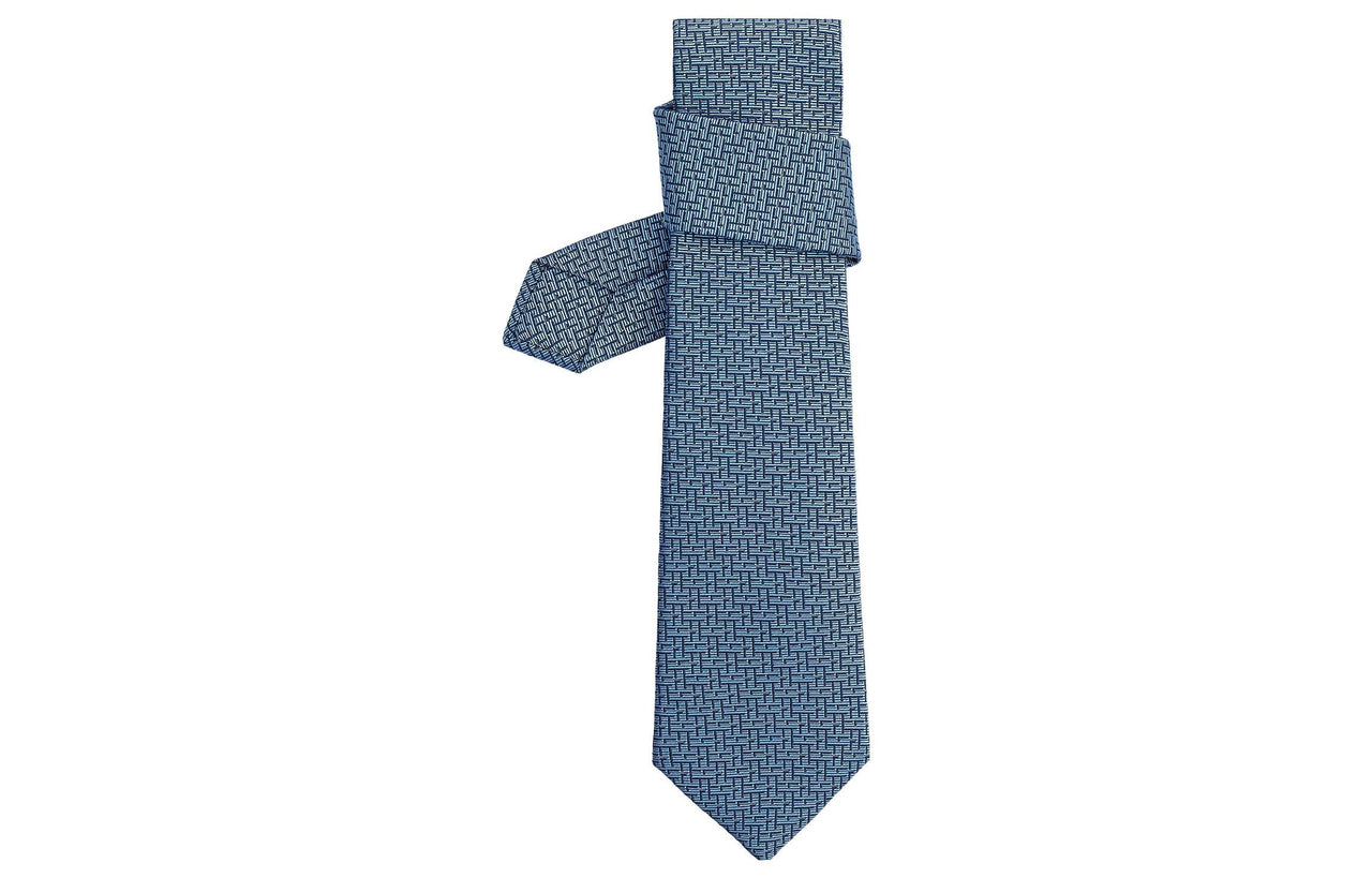 HERMES Ties Men Sky Blue/Marine Blue