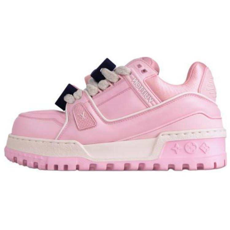 LOUIS VUITTON Trainer Maxi LOVE Component Logo Low Top Skateboard Shoes Women's Pink