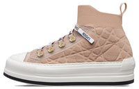 DIOR Walk'n'Dior Platform Shoes Anti-Slip Wear-Resistant High-Top Skateboard Shoes Women's Pink White