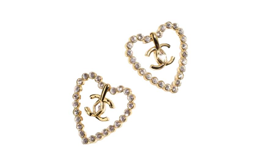 CHANEL Hoop Earrings Women's Gold