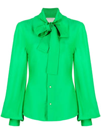 Bottega Veneta Tie-Neck Long-Sleeved Blouse