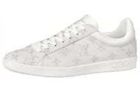 LOUIS VUITTON Luxembourg Low Top Stylish Skateboarding Shoes Men's Gray White