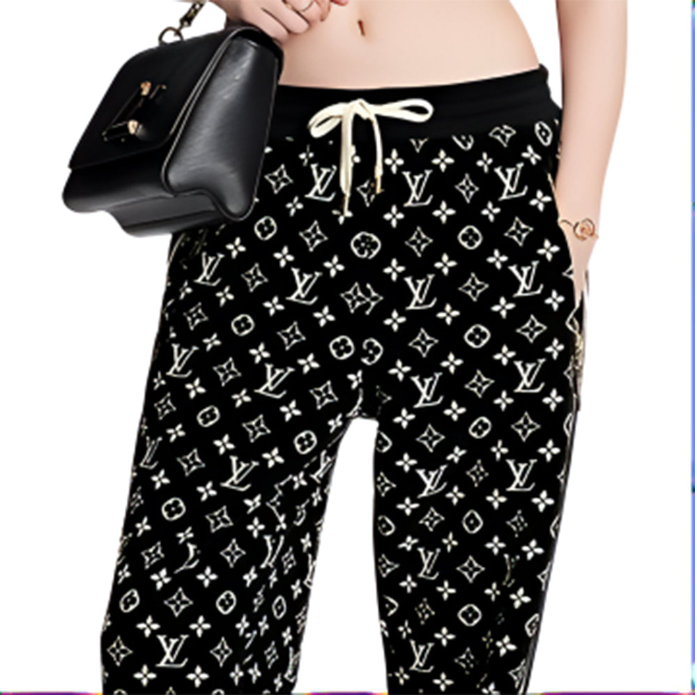 LOUIS VUITTON FW22 Knitted Sports Pants Women's Black
