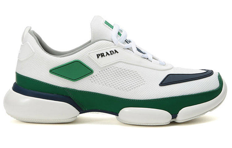PRADA Cushioning Height Increasing Low-Top Casual Shoes Men's White