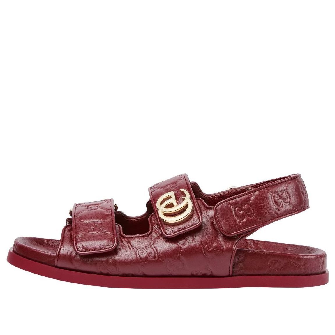 (WMNS) Gucci Double G Leather Sandals 'Rosso Ancora' 816625-AAEGP-6207