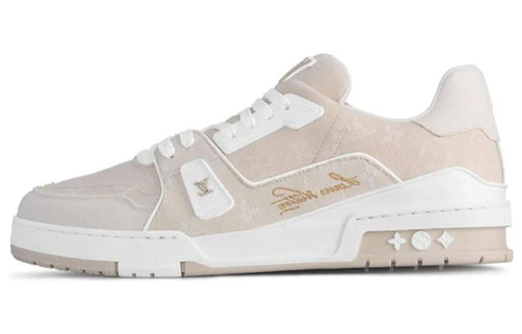 LOUIS VUITTON Trainer Low-Top Skateboard Shoes Unisex Beige