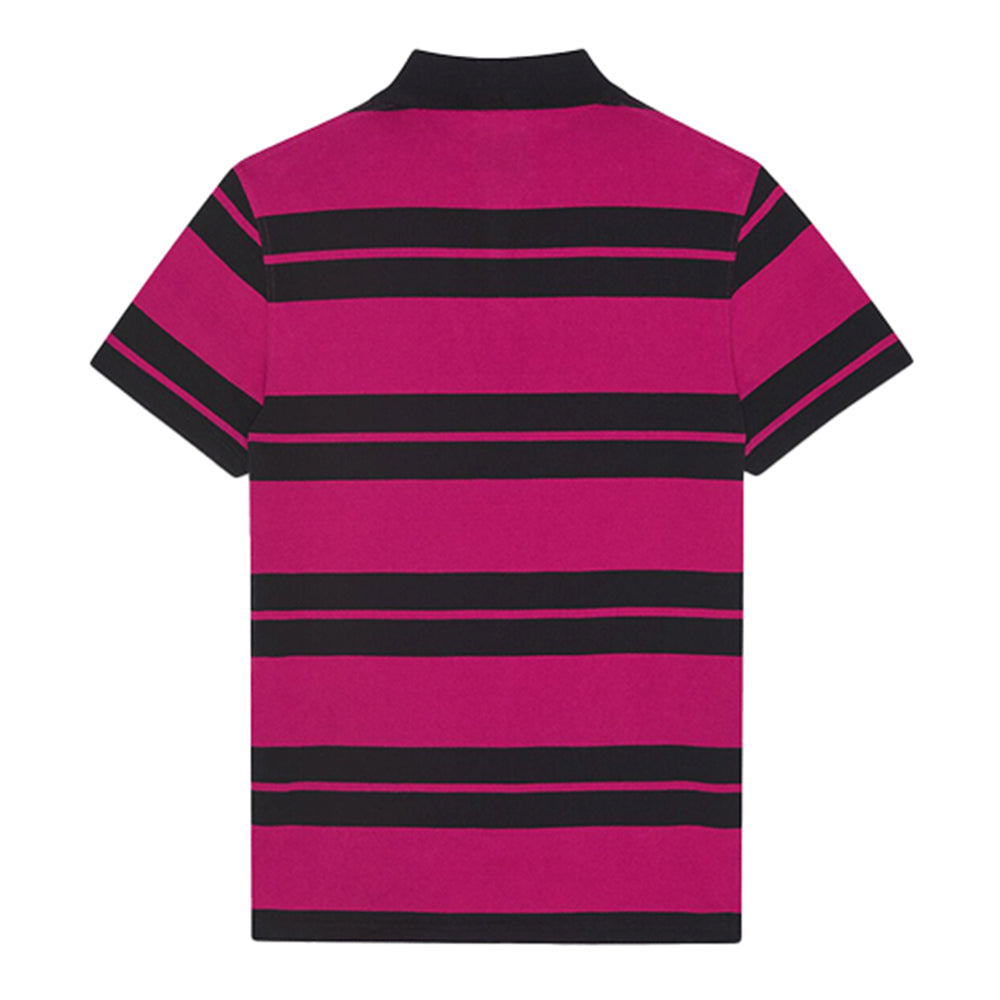 SAINT LAURENT Monogram Striped Polo Shirt