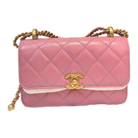 CHANEL 19Bag Shiny Calfskin Shoulder Bag Crossbody Bag Mini Women's Pink