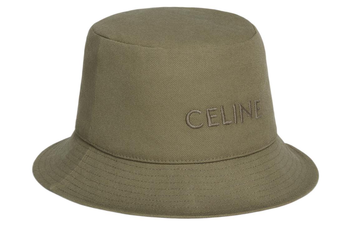 CELINE Cotton Bucket Hats Men's Army Green
