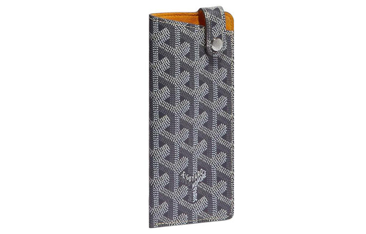 GOYARD Montmartre Canvas With Leather Eyeglass Pouch Small Size Unisex Gray