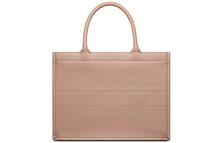 DIOR BookTote Cow Leather Tote Bag Shopping Bag Shoulder Bag Handbag Women's Warm Taupe Gray