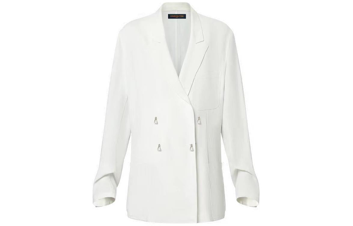 LOUIS VUITTON Fluid Double Breasted Twill Blazer