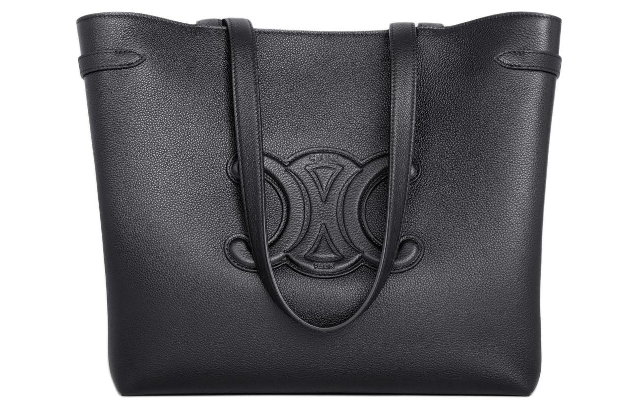 CELINE Grained Calfskin Tote Bag, Shopping Bag, Shoulder Bag, Handbag Women's Black