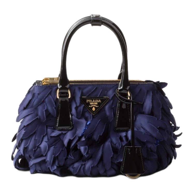 PRADA Galleria Killer Bag Fabric Shoulder Bag Crossbody Bag Handbag Mini Women's Baltic Blue And Black