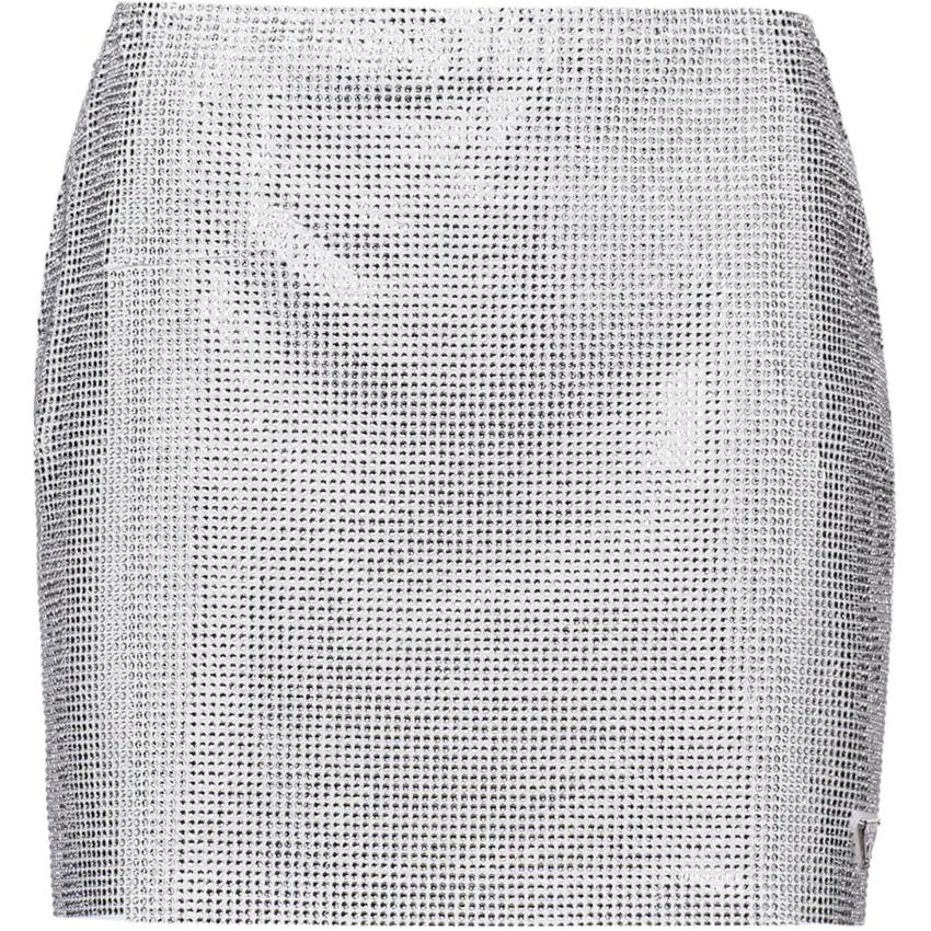 PRADA Crystal embellished Cotton Miniskirt