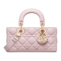 DIOR Lady D JOY Sheepskin Shoulder Bag, Crossbody Bag, Handbag Small Size Women's Light Pink