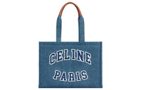 CELINE Denim Tote Bag, Shopping Bag, Shoulder Bag, Handbag Tubas Women's Ocean Blue