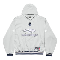Balenciaga 3B Football Polo Hoodie 'Grey White' 827939TTVQ81461