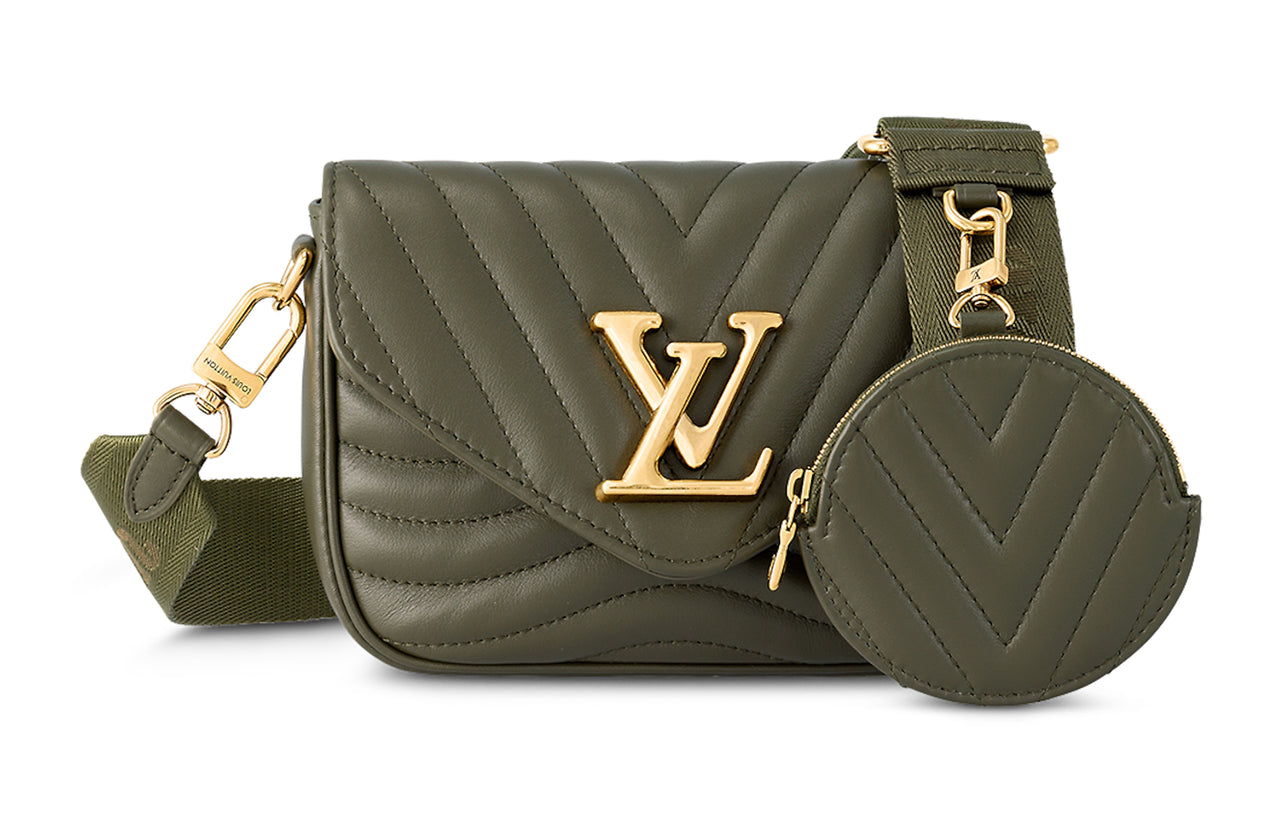 LOUIS VUITTON New Wave Calfskin Shoulder Bag Crossbody Bag Women's Khaki Green