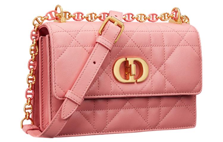 DIOR Caro Sheepskin Crossbody Bag, Shoulder Bag Women's Light Pink