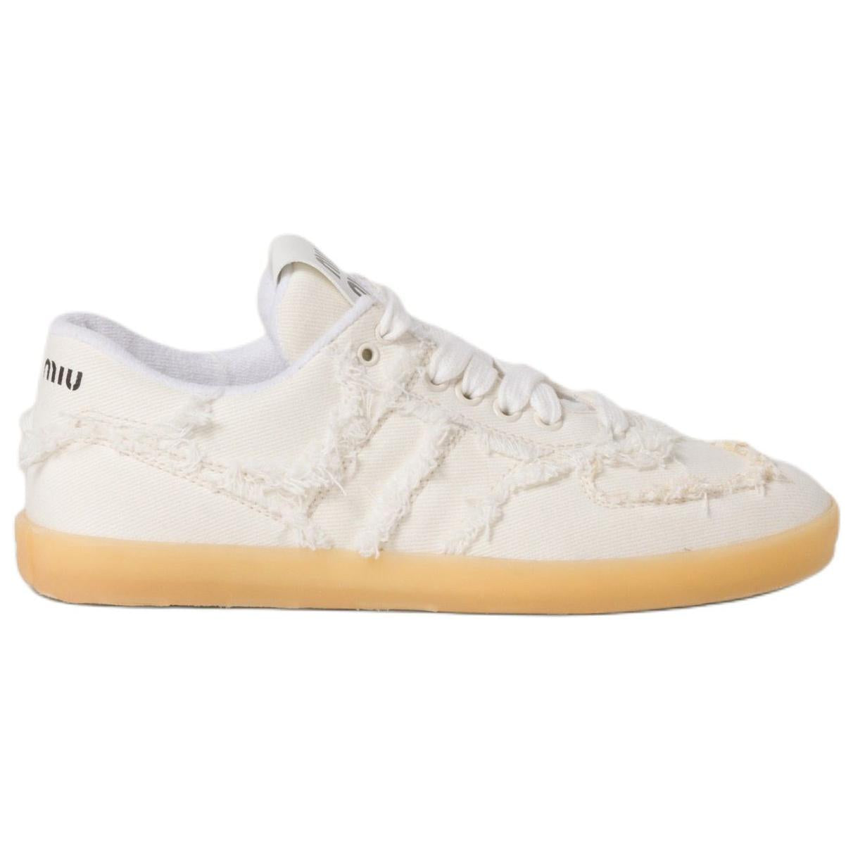 MIU MIU Low-Top Skateboard Shoes German Army Trainers Women's White