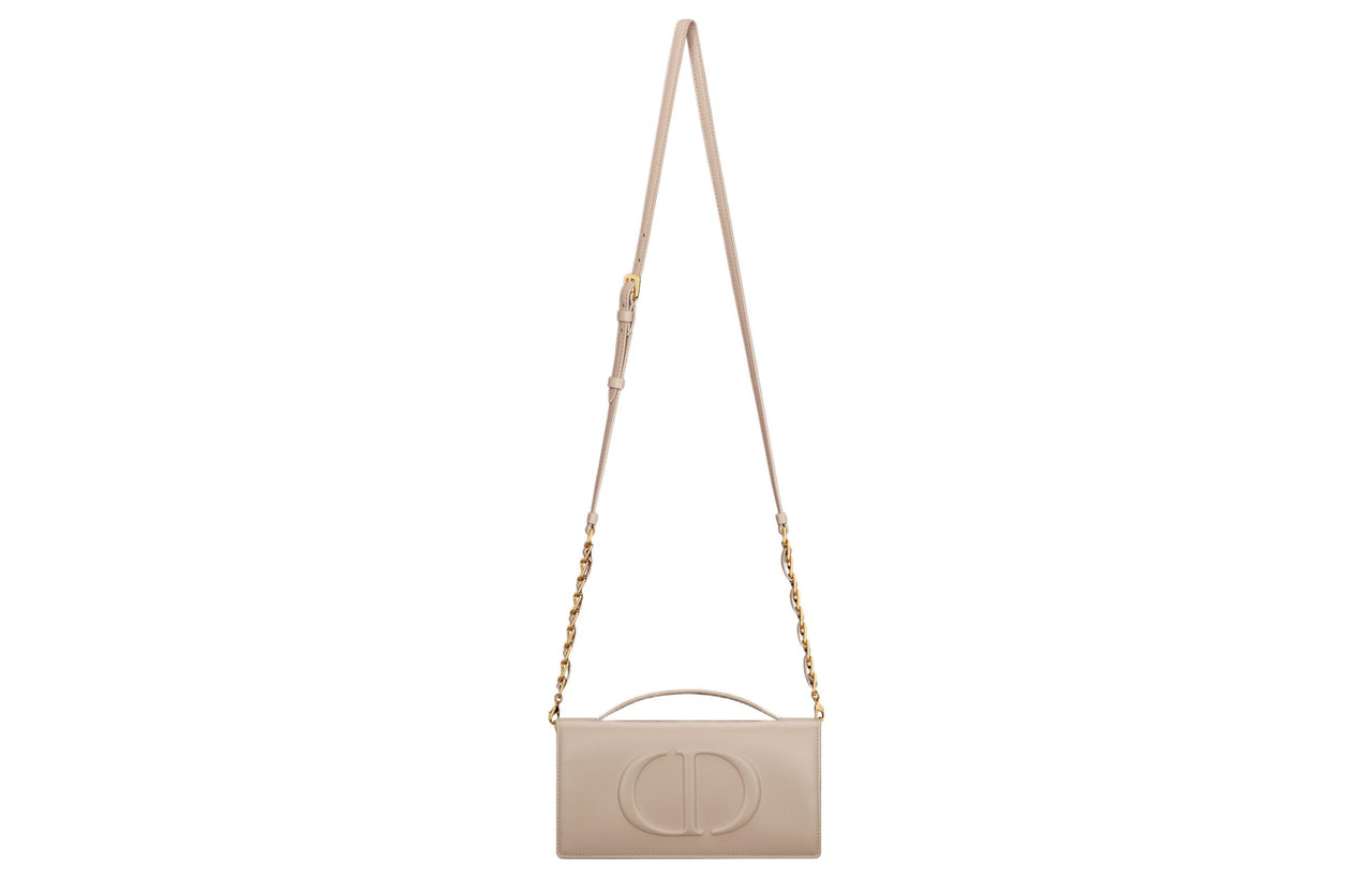 DIOR Cow Leather Shoulder Bag, Crossbody Bag Mini Women's Pink Beige