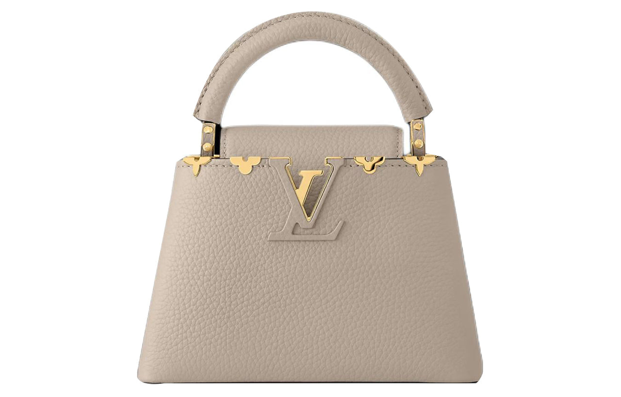 LOUIS VUITTON Capucines Taurillon Leather Kapustin Handbag Shoulder Bag Crossbody Bag Mini Women's Elephant Gray