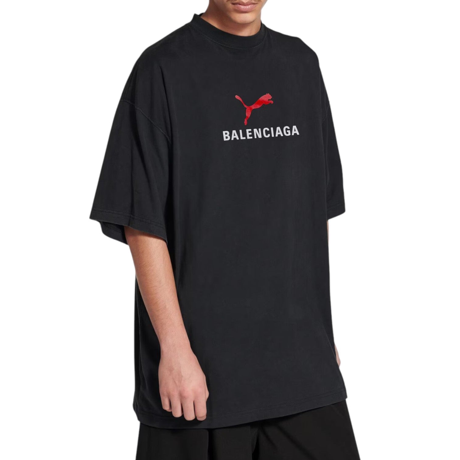 Balenciaga x Puma Oversized T-shirt 'Black Faded' 831305TTVA61041