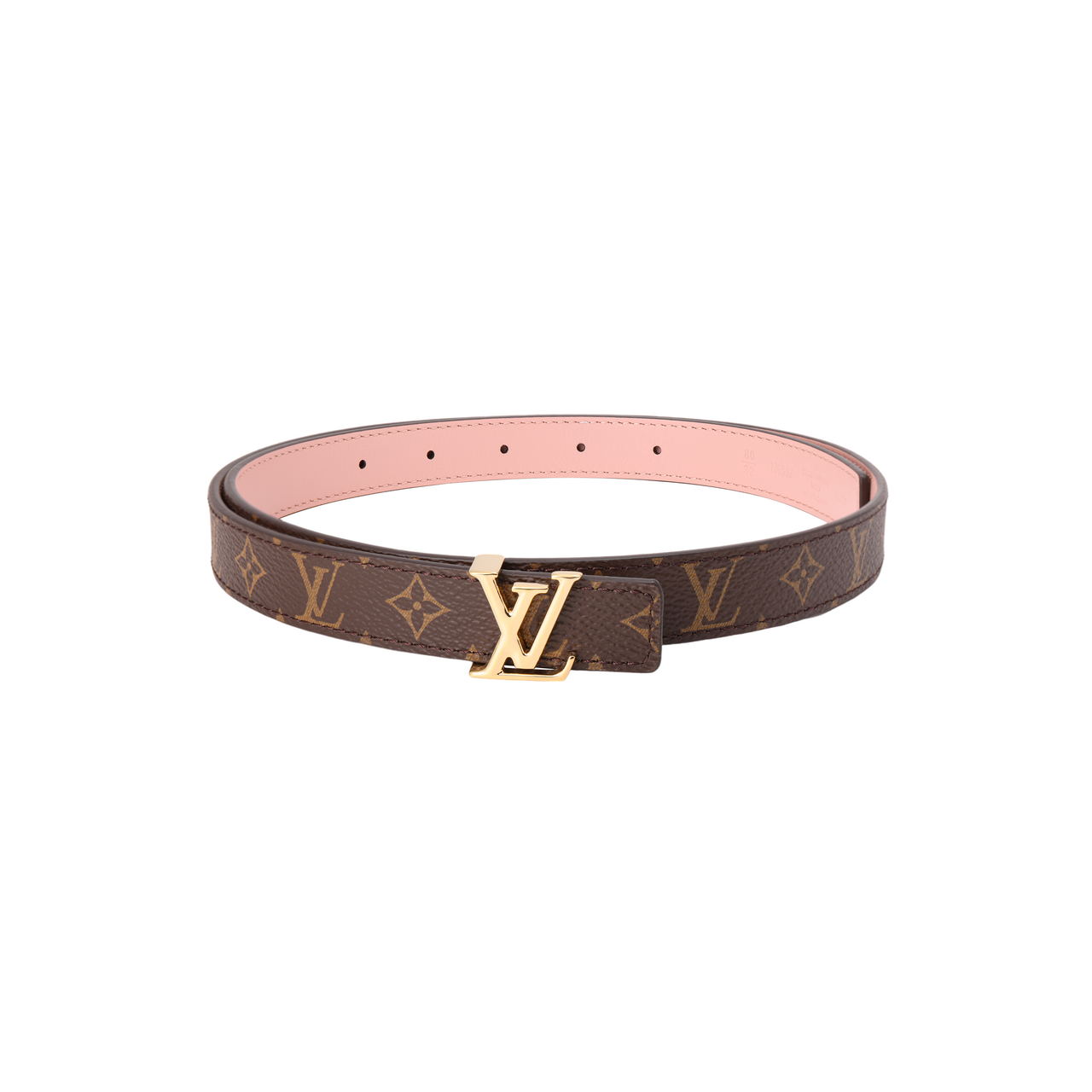 LOUIS VUITTON Cow Leather Belts Women's Brown Width  2cm